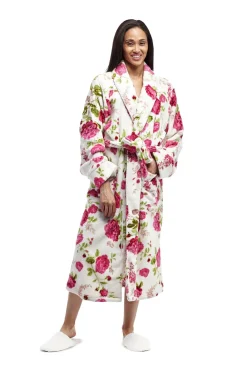 La Cera™ Albornoz De Felpa Polar Floral La Cera