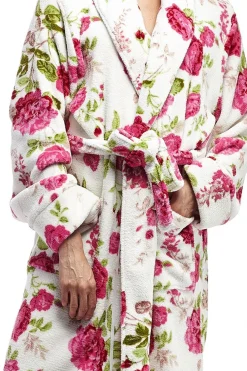 La Cera™ Albornoz De Felpa Polar Floral La Cera