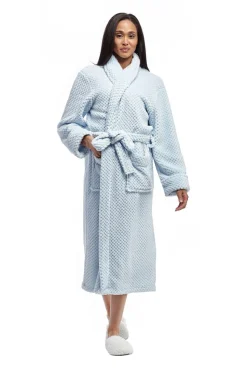 La Cera™ Albornoz De Forro Polar Texturizado De Largo Completo La Cera