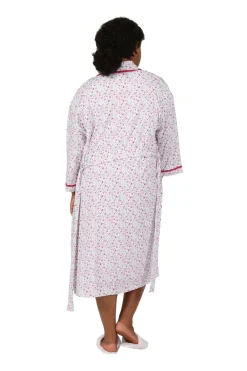 La Cera™ Bata De Punto Con Estampado Floral De Talla Grande
