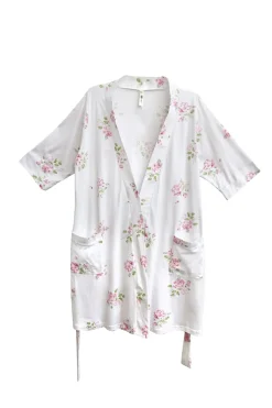 La Cera™ Bata De Punto De Algodon Con Estampado Floral - Talla Grande