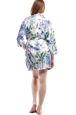 La Cera™ Bata De Saten Floral