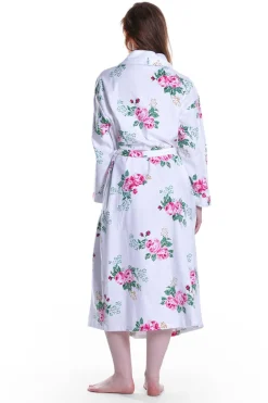 La Cera™ Bata Floral De Franela