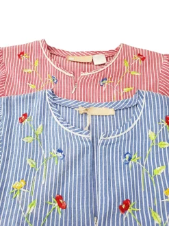 La Cera™ Bata Frontal Con Cremallera De Talla Grande 100% Algodon