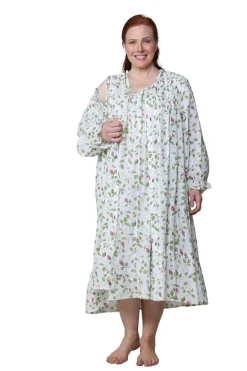 La Cera™ Bata La Cera Rose Vine 100% Algodon - Talla Grande