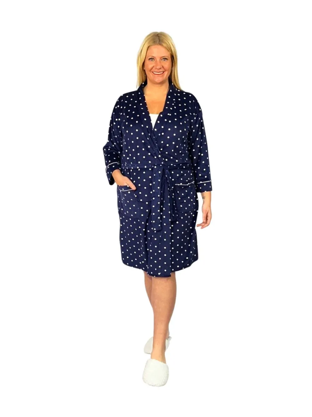 La Cera™ Bata Tipo Kimono Minky Sedosa Y Transparente De Talla Grande La Cera
