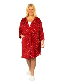La Cera™ Bata Tipo Kimono Minky Sedosa Y Transparente De Talla Grande La Cera