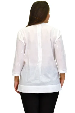 La Cera™ Blusa Plisada Talla Grande La Cera