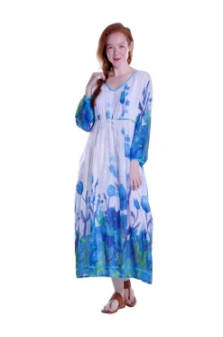 La Cera™ Caftan 100% Algodon Estampado Floral