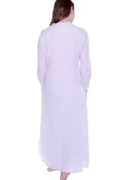 La Cera™ Caftan Bordado Con Cuello En V Y Muesca La Cera