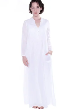 La Cera™ Caftan Bordado Con Cuello En V Y Muesca La Cera