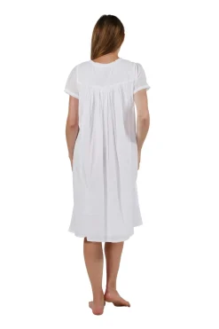 La Cera™ Camisa Bordada Blanca 100% Algodon Con Manga Casquillo