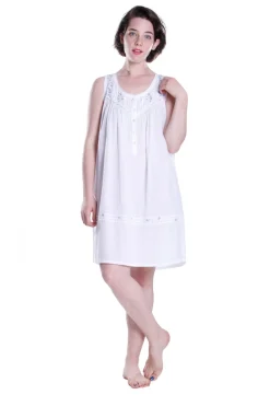 La Cera™ Camisa Bordada Sin Mangas 100% Algodon