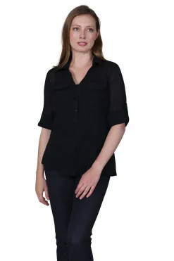 La Cera™ Camisa Campamento De Gasa De Algodon
