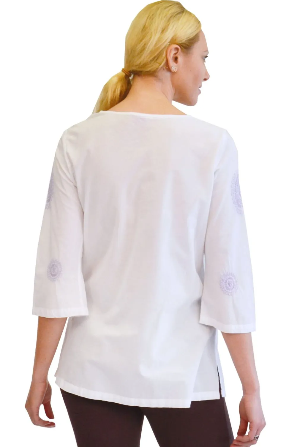 La Cera™ Camisa Con Cuello En V Bordada La Cera