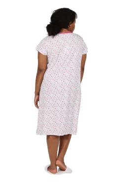 La Cera™ Camisa De Dormir De Punto Floral De Talla Grande