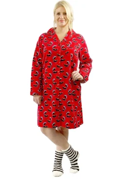 La Cera™ Camisa De Noche De Franela Whimsical Skunk De Talla Grande