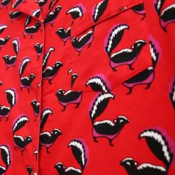 La Cera™ Camisa De Noche De Franela Whimsical Skunk De Talla Grande