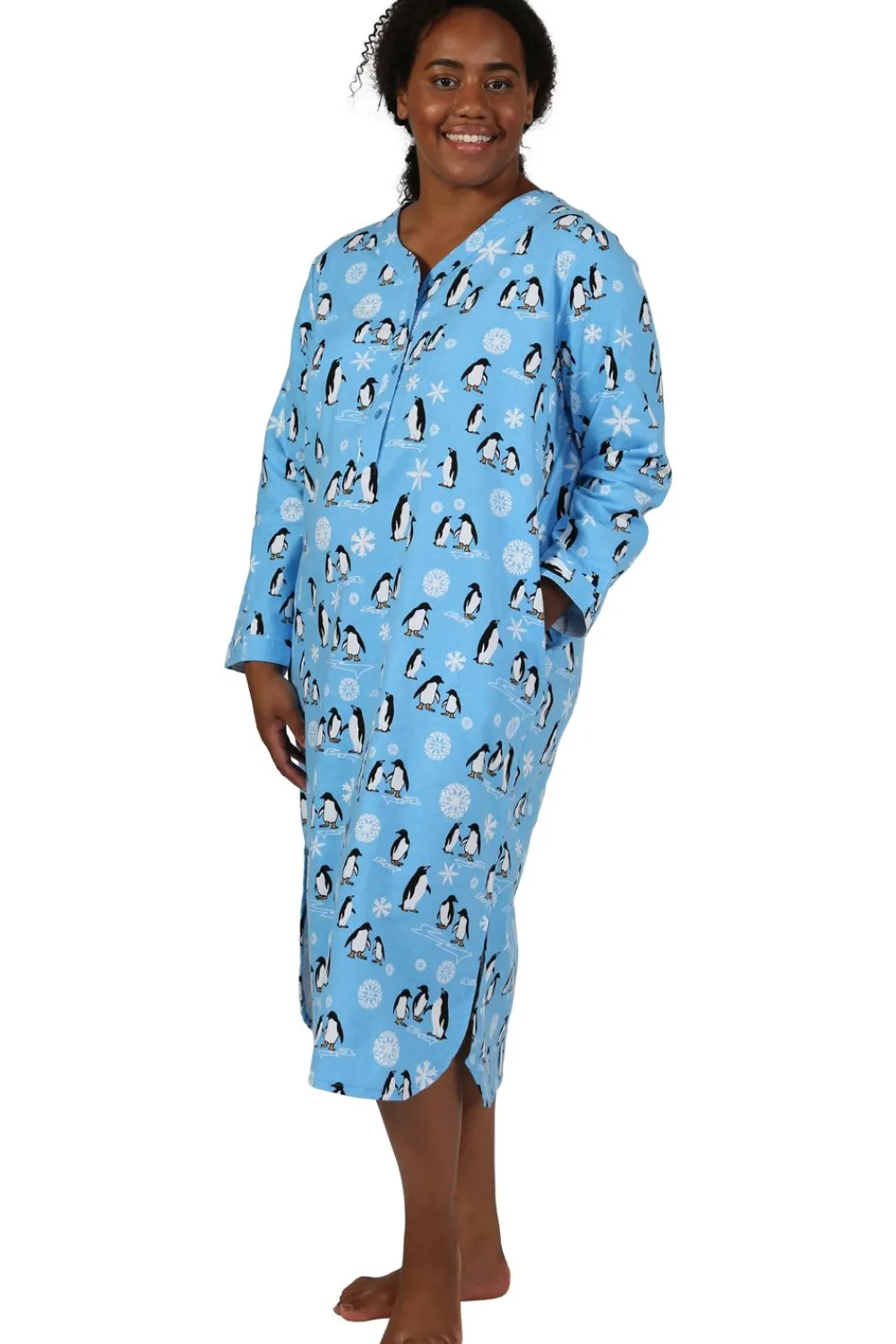 La Cera™ Camisa De Noche De Pinguino De Talla Grande