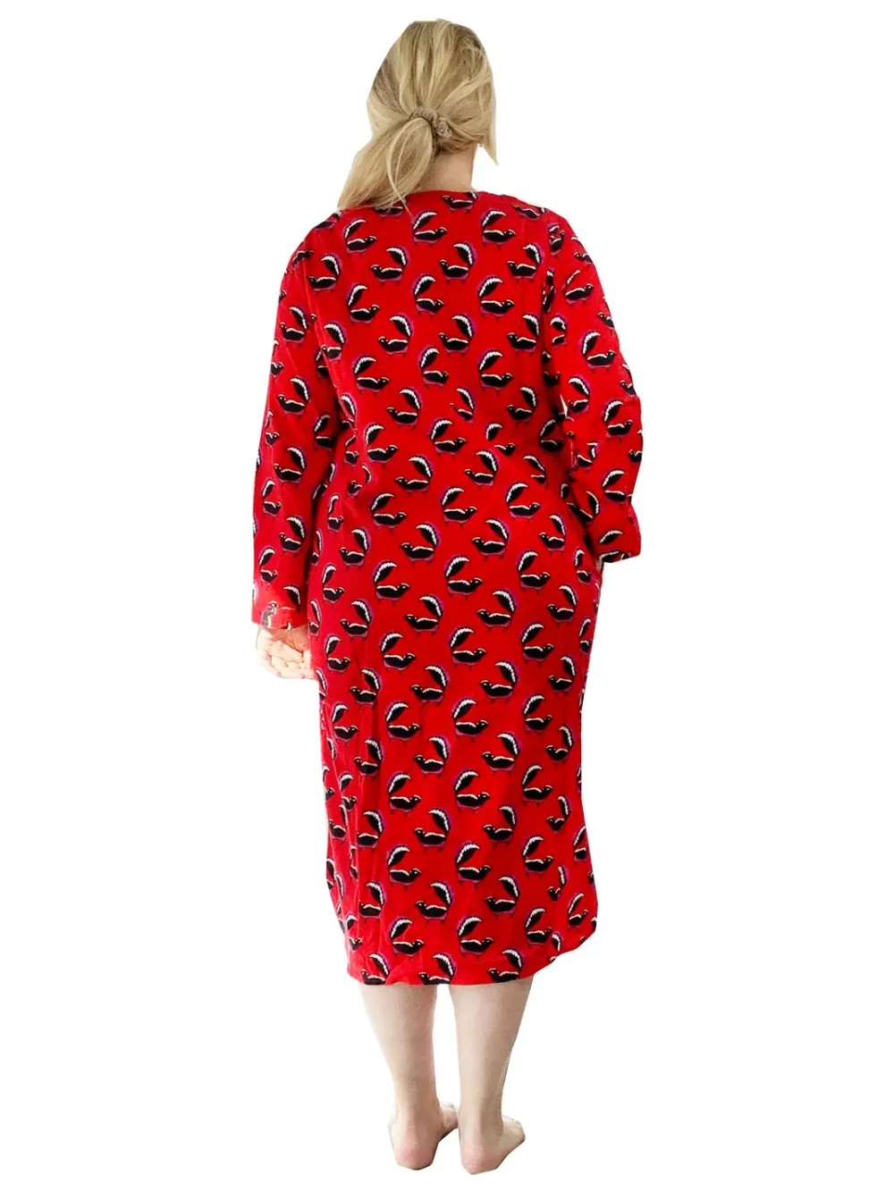 La Cera™ Camisa De Noche Henley De Franela Whimsical Skunk De Talla Grande