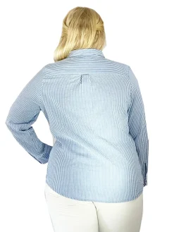 La Cera™ Camisa De Seersucker Con Botones Bordados En La Parte Delantera - Tall