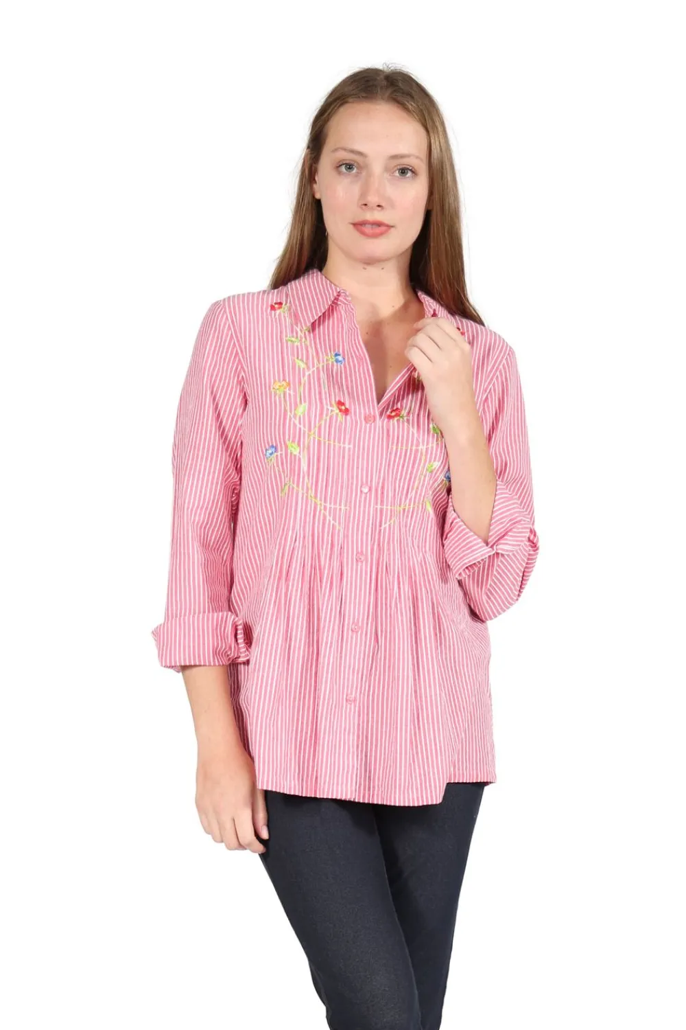 La Cera™ Camisa De Seersucker Con Botones Bordados En La Parte Delantera