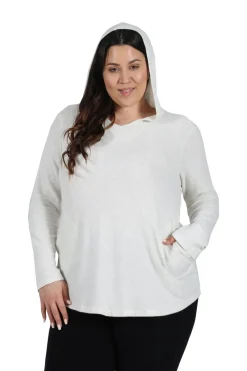 La Cera™ Camiseta Acogedora Con Capucha De Talla Grande