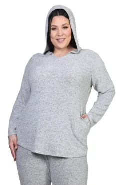 La Cera™ Camiseta Acogedora Con Capucha De Talla Grande