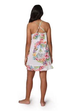 La Cera™ Camisola De Algodon Tropical Blanca