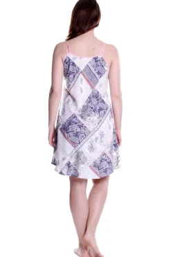 La Cera™ Camisola Estampada De Rayon Y Azul Marino