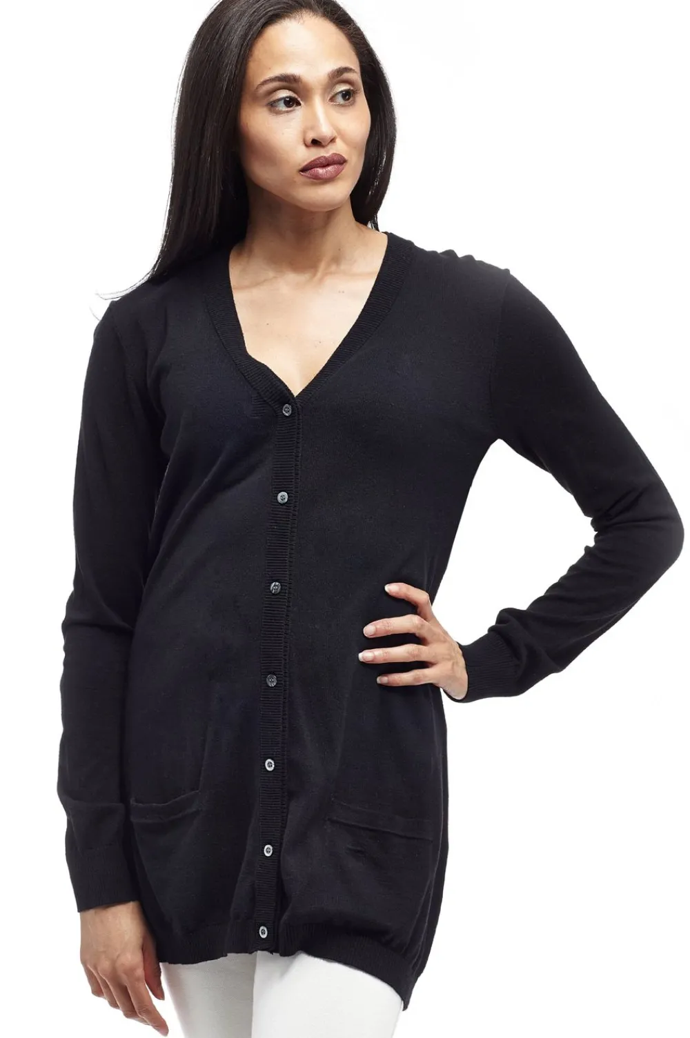 La Cera™ Cardigan Boyfriend De Manga Larga La Cera - Talla Grande