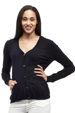 La Cera™ Cardigan De Manga Larga Con Bolsillos La Cera - Talla Grande