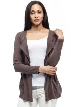 La Cera™ Cardigan Tipo Cascada De Manga Larga La Cera Talla Grande