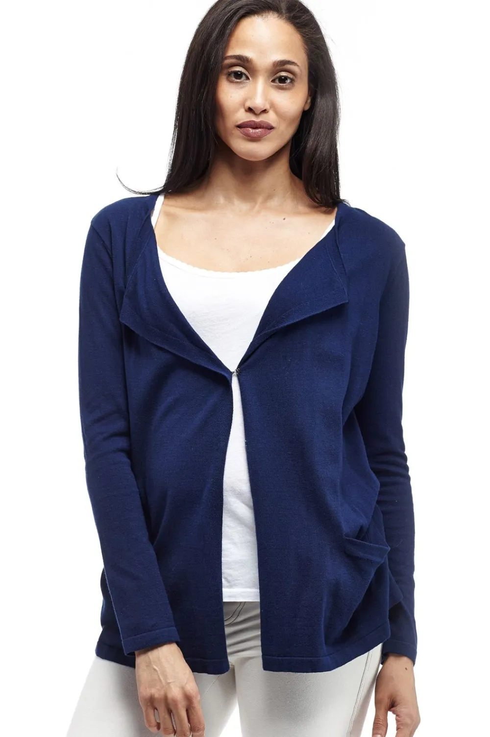 La Cera™ Cardigan Tipo Cascada De Manga Larga La Cera Talla Grande