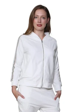 La Cera™ Chaqueta Con Cremallera De Felpa Francesa De Talla Grande
