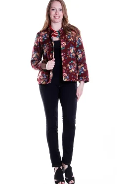 La Cera™ Chaqueta Con Print De Flores Burdeos