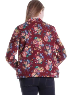 La Cera™ Chaqueta Con Print De Flores Burdeos