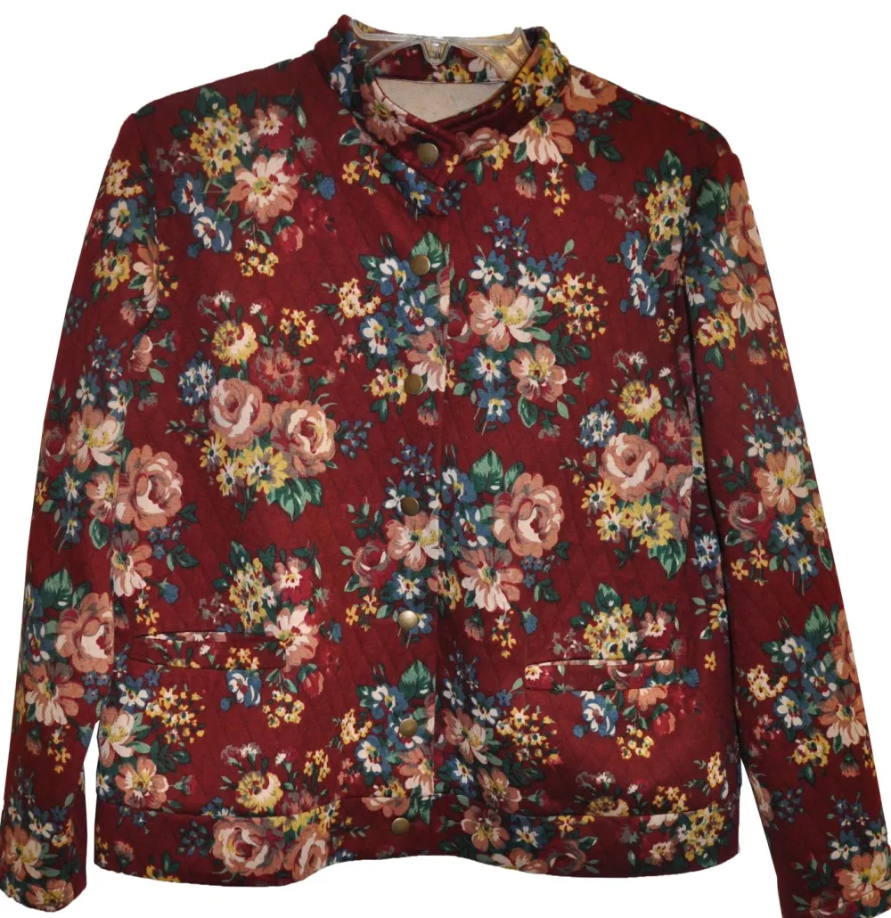 La Cera™ Chaqueta Con Print De Flores Burdeos