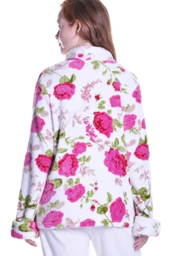 La Cera™ Chaqueta De Cama De Polar Floral