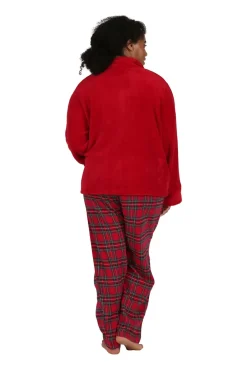 La Cera™ Chaqueta De Cama Roja De Felpa Talla Grande La Cera