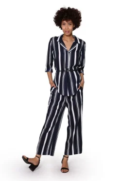 La Cera™ Conjunto De Manga 3/4 En Azul Marino Y Blanco