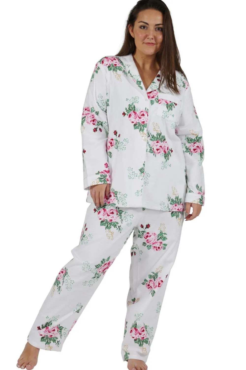 La Cera™ Conjunto De Pijama Con Estampado De Franela De Talla Grande