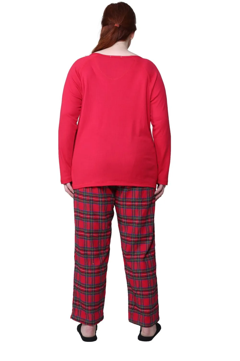 La Cera™ Conjunto De Pijama Con Top De Punto De Algodon Y Franela