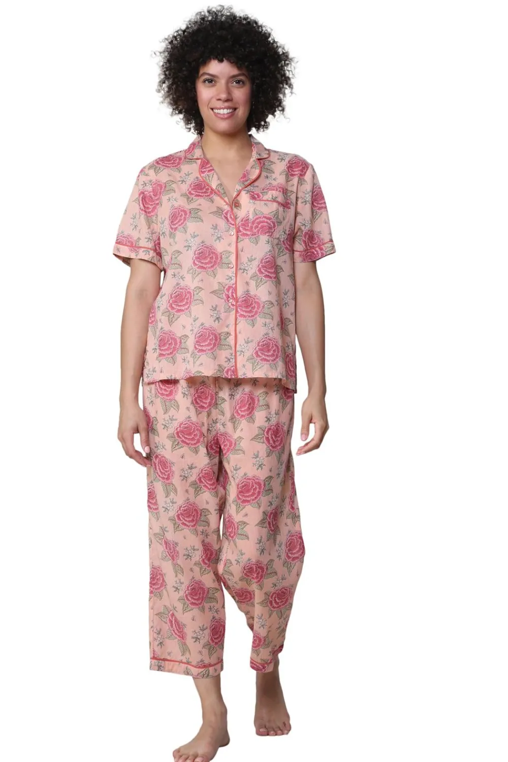 La Cera™ Conjunto De Pijama De Algodon De Manga Corta La Cera