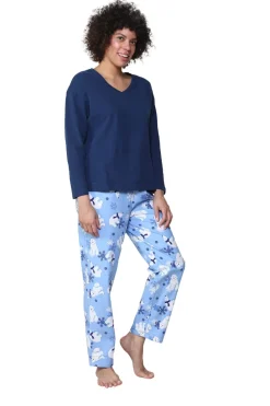 La Cera™ Conjunto De Pijama De Franela Con Oso Polar