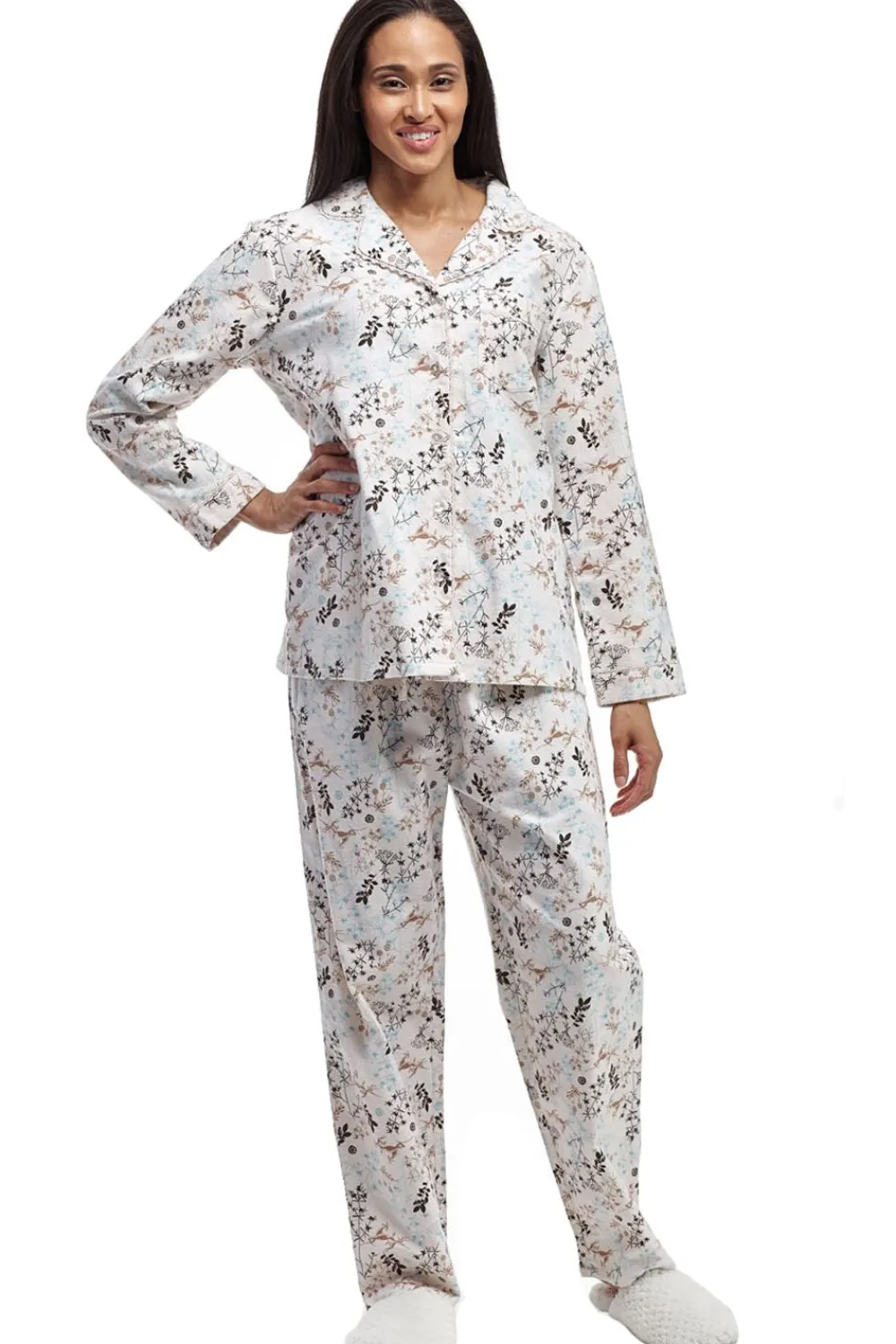 La Cera™ Conjunto De Pijama De Franela De Manga Larga