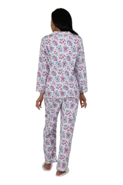 La Cera™ Conjunto De Pijama De Franela Floral Vintage
