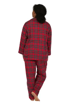 La Cera™ Conjunto De Pijama De Franela A Cuadros Tenido En Hilo De Algodon 100