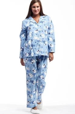 La Cera™ Conjunto De Pijama De Franela Con Oso Polar De Talla Grande
