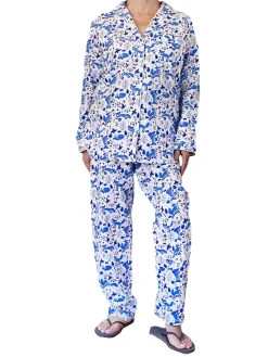 La Cera™ Conjunto De Pijama De Franela De Zorro Azul